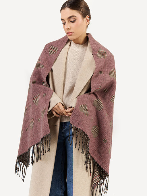 в составе ШЕРСТЬ  и КАШЕМИР Большой, мягкий, теплый  двусторонний палантин - Tantino фото 2