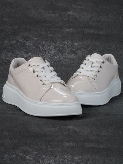 05-PDD215-1 BEIGE Кроссовки женские (натуральная кожа)