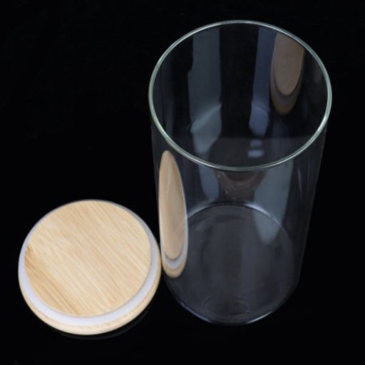 Банка для сыпучих бамбуковая крышка 1300 мл диаметр 9,5x20 см / S0209520B /уп 12/ - ГалеонТрейд фото 2