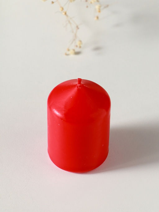 Набор: свеча-цилиндр 4×6 см, 70 г, 4 шт., красный