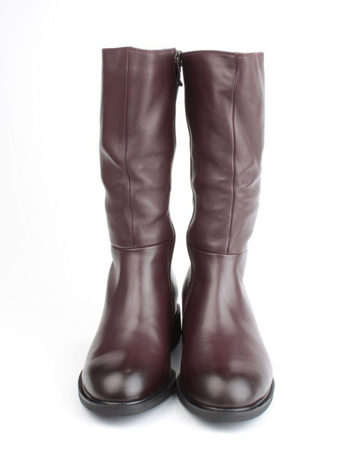 02-FI919-2M BROWN Сапоги зимние женские (натуральная кожа, натуральный мех) - Фабричный китай фото 9