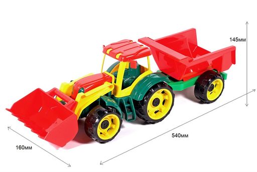 Трактор "Трудяга" с прицепом, 54*16*14,5см (40-0065)