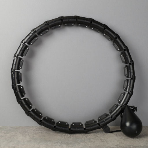 Обруч статический Woohooo Saturn с утяжелителем / 24 секции 115см / черный / уп24 - Галеонтрейд фото 2