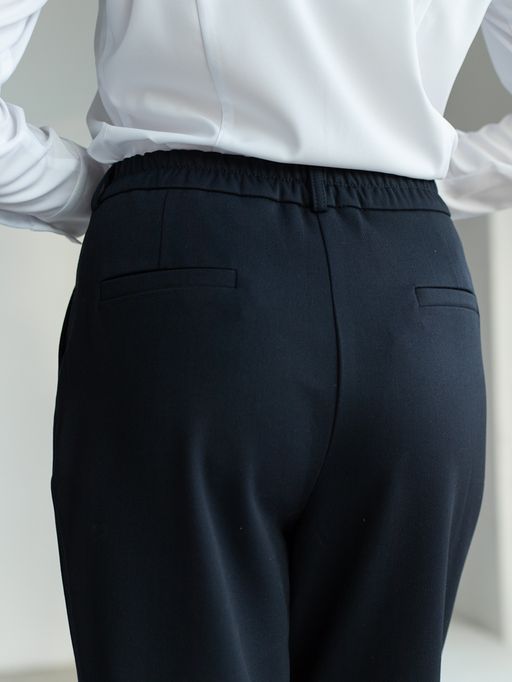 Укороченные брюки чуть зауженного книзу. Высокая посадка - Трика фото 6