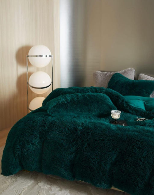 Меховой КПБ Mency Однотонный MMENO001 Евро