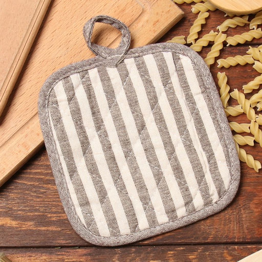 Цена за 2 шт. Прихватка «Доляна. Полоса», коричневая, 17×17 см, 50% п/э, 50% хлопок