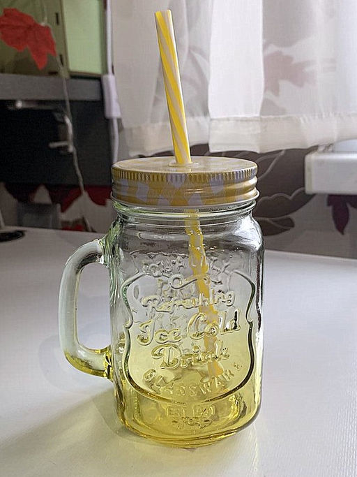 Кружка стекло, 450 мл, с крыш, с трубочкой, SDFG0114-2 (298248) - Daniks фото 6