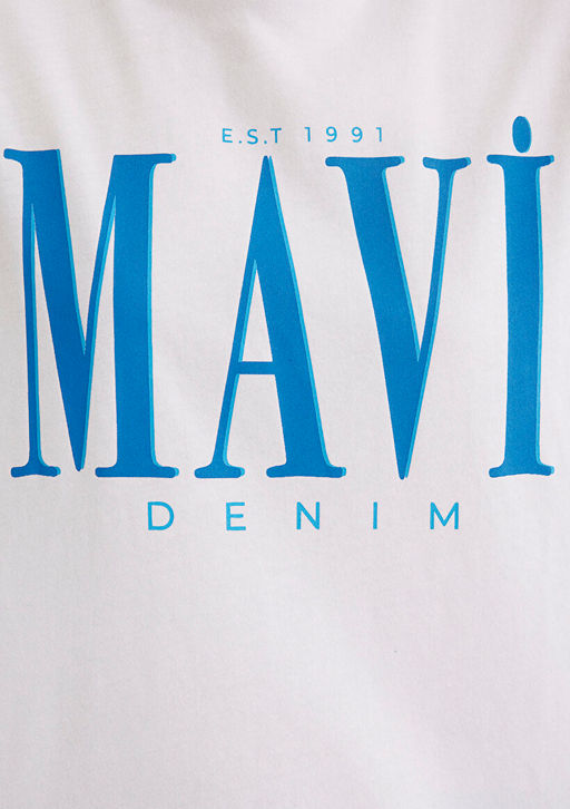 Mavi Logo Bask?l? Beyaz Tisort  фото 7