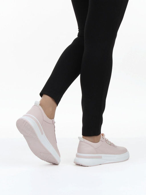 03-YH324-4 PINK Полуботинки летние женские (натуральная кожа)