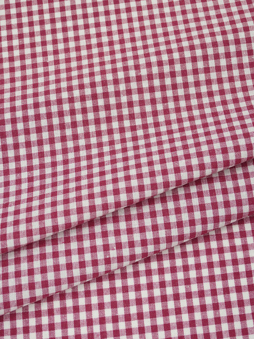 Брак(уценка) Пестрядь "Клетка (4*4 мм)" цв.малиновый, ш.1.45м, хлопок-100%, 130гр/м.кв