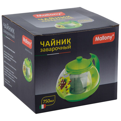 Чайник заварочный Decotto-G-750 с пл. ручкой, фильтр нерж, Mallony, 910114