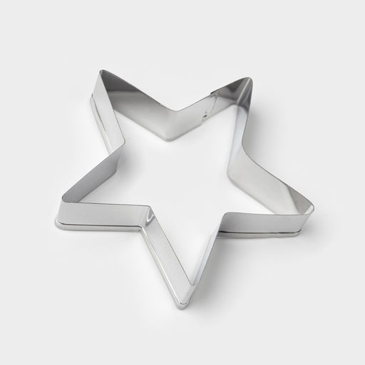 Формы для печенья Доляна «Сердце, звёздочка», набор 6 шт., 7×13×1.5 см, металл, серебристые