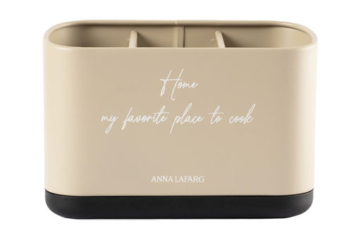 Подставка для кухонных принадлежностей, 19х13 см, 3 отд, металл/пластик, бежевая, Retro - Anna lafarg фото 2