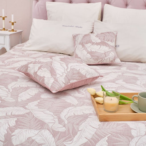 Покрывало хлопковое Этель Перья 180х2405 см, цвет бежевый, 100%хлопок, 300гр/м2  фото 4