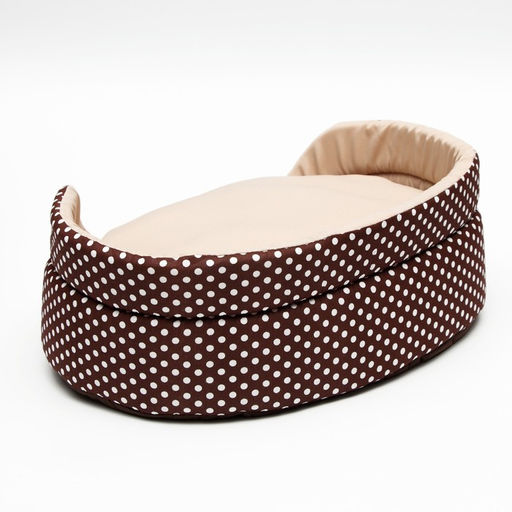 Лежанка Горошек, 49 х 36 х 17 см, бязь, коричневая - Пижон фото 5