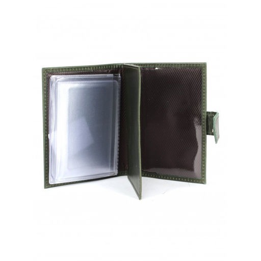 Обложка для авто+паспорт-Croco-ВП-1021 с хляст, натуральная кожа зеленый тем пулл-ап (205) 263967  фото 3