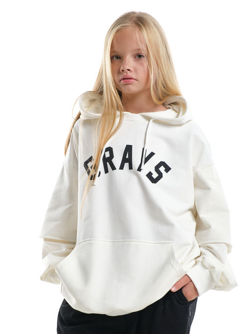 Толстовка с принтом 22-8031 молочный - Mini maxi фото 7