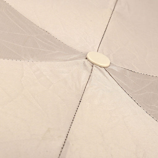 Зонт-мини механический Палитра UPF50+ ткань эпонж (полиэстер) + черное УФ-покрытие, 6 лучей, д/купола 90см, 5 сложений, 18см в сложенном виде, механизм против ветра, ручка с покрытием soft-touch, цвет бежевый, 218гр (Китай) - Домашняя Мода фото 5