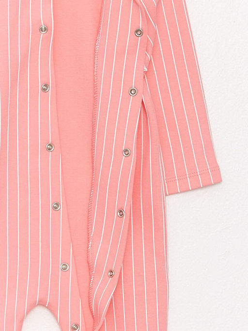 Polo Yaka Uzun Kollu ?izgili K?z Bebek Tulum - Waikiki фото 3