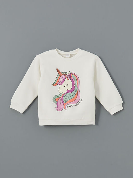 Bisiklet Yaka Uzun Kollu Bask?l? K?z Bebek Sweatshirt ve Tayt 2li Tak?m - Waikiki фото 2