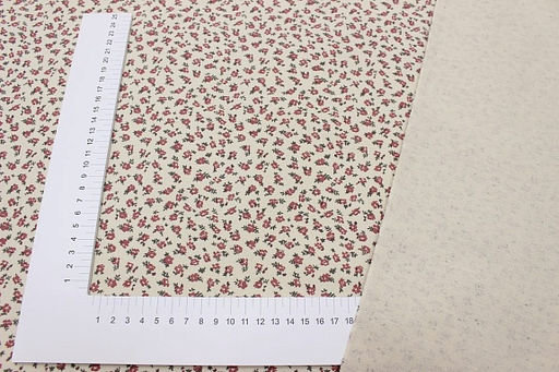 Теплый хлопок Дарья - цветочки цв.коричневая брусника, ш.1.5м, хлопок-100%, 150гр/м.кв - Купава фото 2