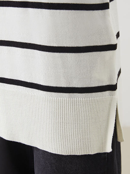 Dik Yaka ?izgili Kad?n Triko Tunik