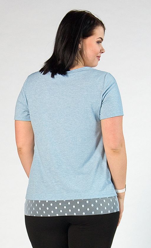 Блуза из мягкого вискозного трикотажа с эффектной отделкой из сетки - Ckc collections фото 4