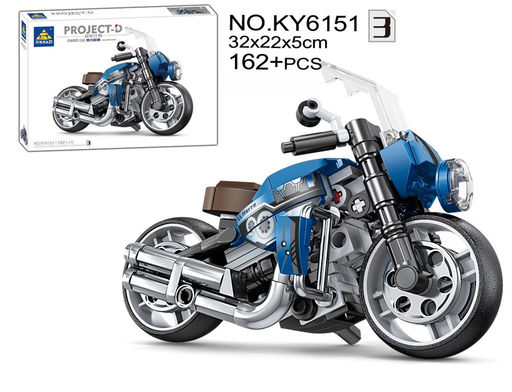 Конструктор "KAZI" 162 дет. "Байк серо-синий" (KY6151-3) в коробке (р)