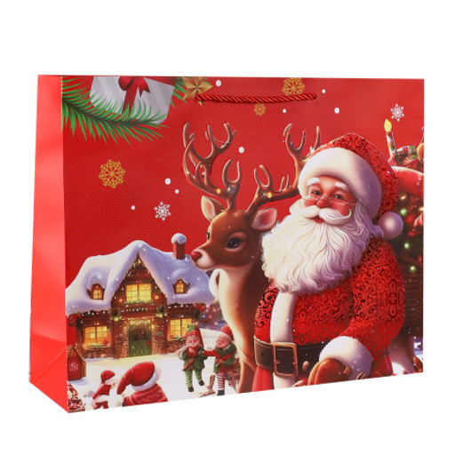 Цена за 12 шт. Пакет подарочный Новый год 39х30х11 / 1655-3 /уп 12/360/210г/м2 - ГалеонТрейд фото 4