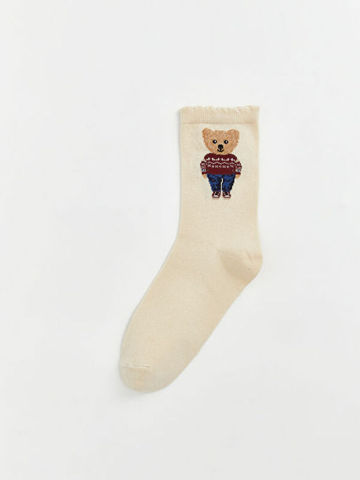 Ay? Teddy Bask?l? Kad?n Soket ?orap