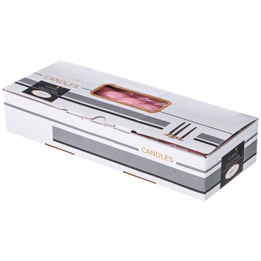 НАБОР СВЕЧЕЙ ИЗ 10 ШТУК КРУЧЕНЫЕ ЛАКИРОВАННЫЙ НЕЖНО-РОЗОВЫЙ ВЫСОТА 23 СМ - Adpal фото 2