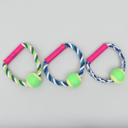 Игрушка тренировочная канатная с ручкой Канат с мячом, 140 г - Пижон фото 5