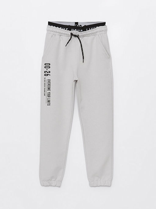 Beli Lastikli Bask?l? Erkek ?ocuk Jogger E?ofman Alt?