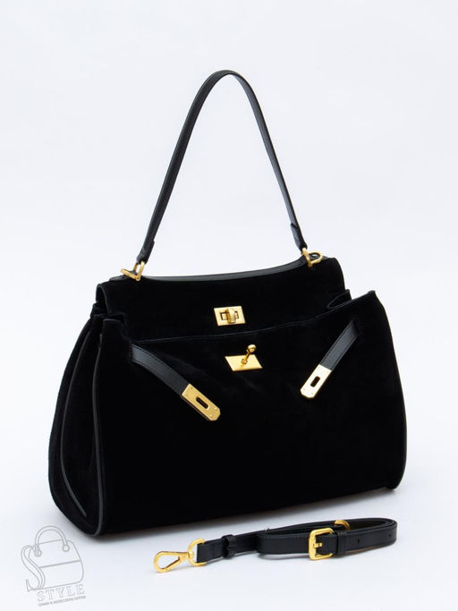 Сумка женская кожаная 2320YF black Polina&Eiterou  в Новосибирске