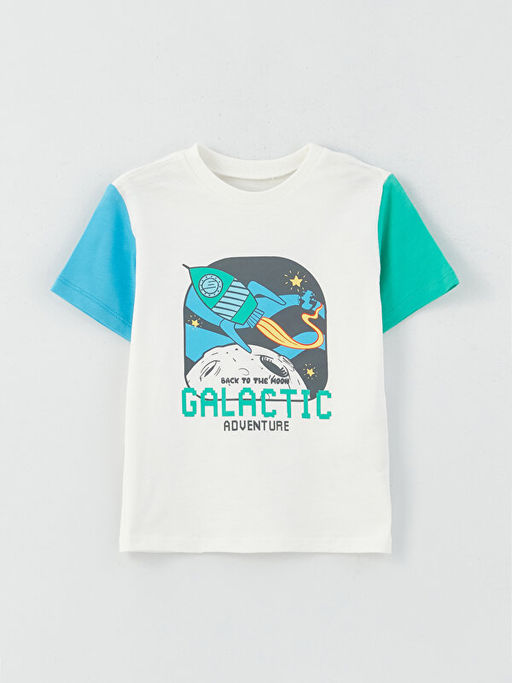 Bisiklet Yaka K?sa Kollu Bask?l? Erkek Bebek Ti??rt 2li - Waikiki фото 2