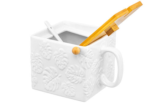 Банка д/сыпучих продуктов 1 л 16,5*15*12 см Тропики с бамбуковой крышкой, ложкой - Elan gallery фото 5