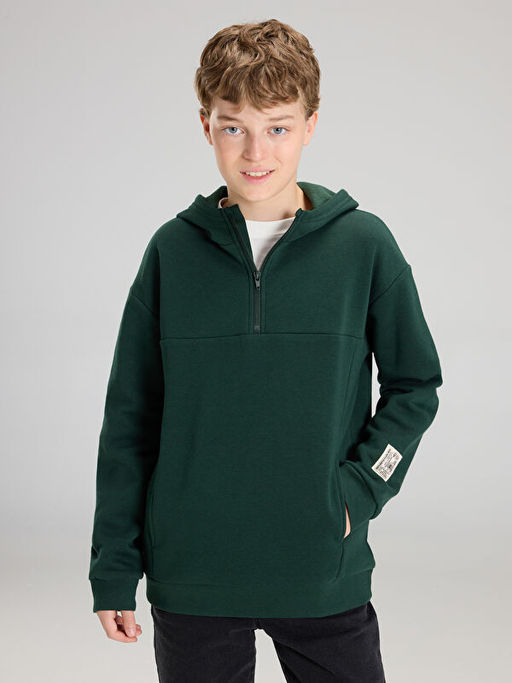 Kap??onlu Erkek ?ocuk Kal?n Sweatshirt