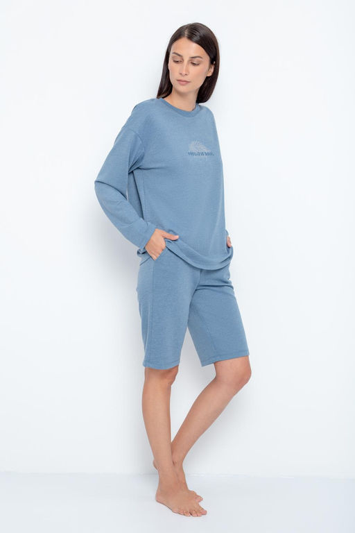 Пижама Very Neat Е 20084/капитанский синий хлопок с полиэстером женская  фото 4