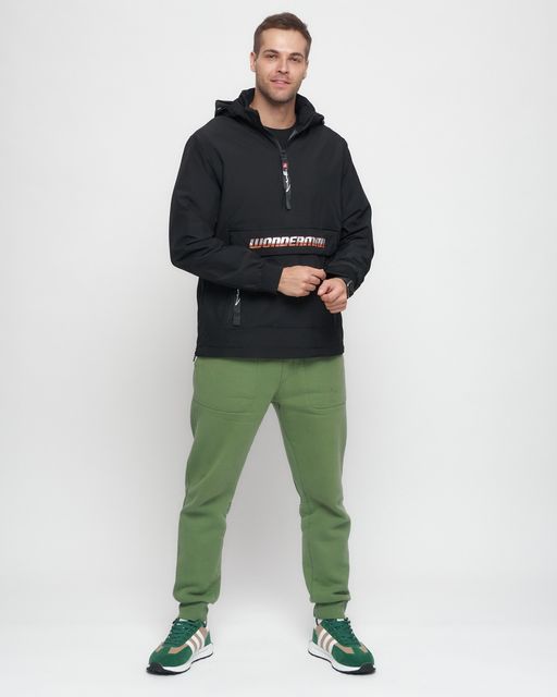 Куртка-анорак спортивная мужская черного цвета 88620Ch - Wonderrman фото 4