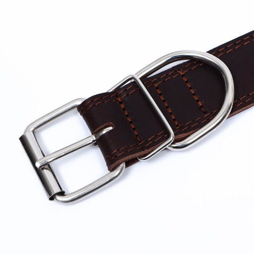 Ошейник кожаный двухслойный на замше, 3,5 см, ОШ 41-51 см, коричневый - Пижон фото 5