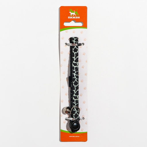 Ошейник кошачий Жираф, 30 х 1 см, чёрный - Пижон фото 5