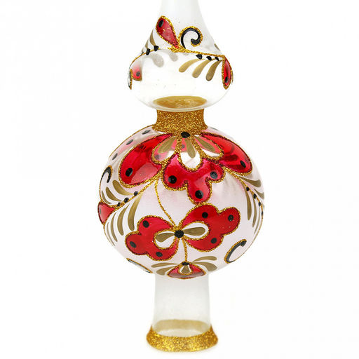 Елочная игрушка верхушка стеклянная Расписная д7см, h27,5см, ручная художественная роспись, подарочная упаковка (Россия) - Домашняя мода фото 2