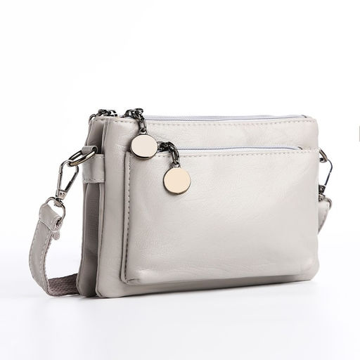 Сумка кросс-боди на молнии, цвет серый - Simaland фото 3