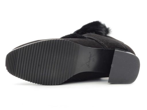 04-JM715-2 BLACK Ботинки женские (натуральная замша, натуральный мех (полностью)) - Фабричный китай фото 12