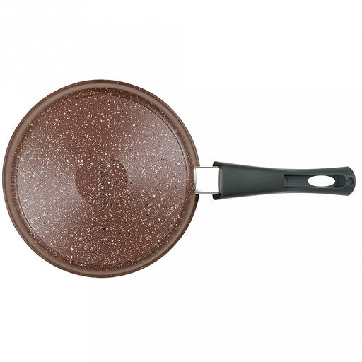 Сковорода с тефлоновым покрытием д22см "Шоколад", h5,5см, s0,38см, съемная ручка из термостойкого пластика (Россия)