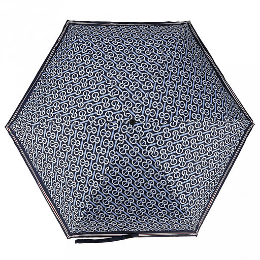 Зонт-мини механический Орнамент ткань эпонж (полиэстер) + черное УФ-покрытие, 6 лучей, д/купола 90см, 5 сложений, 17см в сложенном виде, механизм против ветра, пластмассовая ручка, цвет синий, 225гр (Китай) - Домашняя Мода фото 4