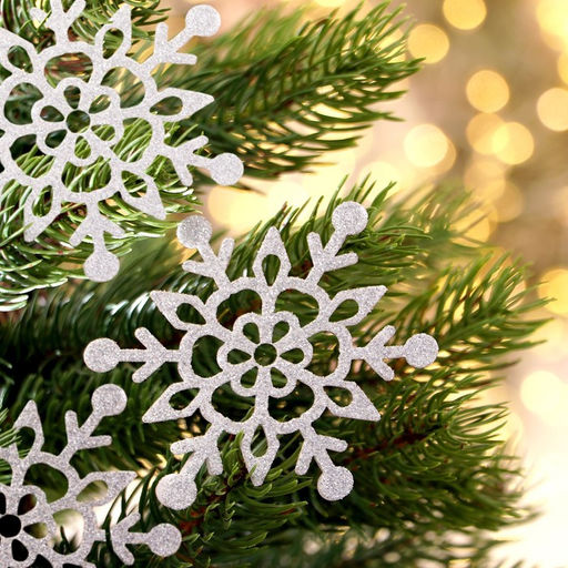 Цена за 2 шт. Новогодний декор «Снежинки», на клеевой основе, набор 3 шт.