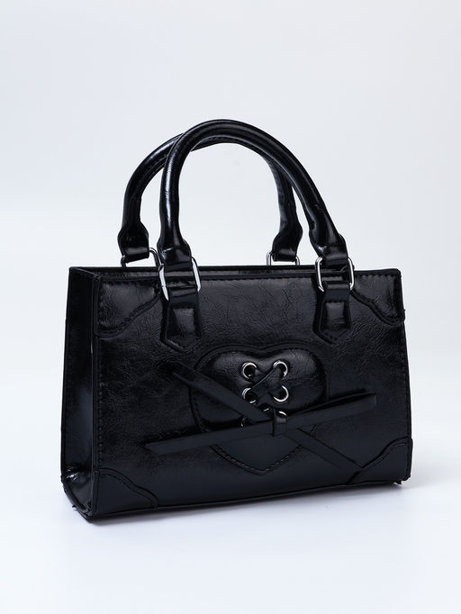 Сумка женская тоут на молнии, 20×8×14 см, чёрная