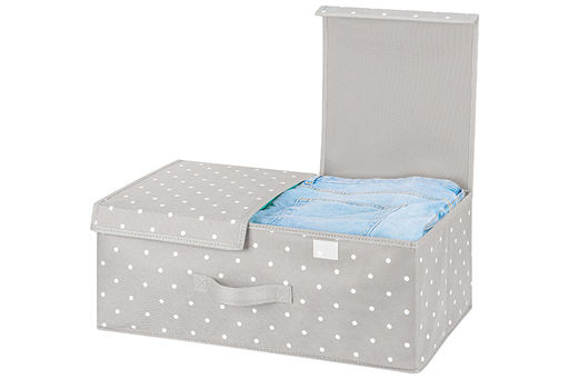 Короб складной для хранения 50*30*20 см Серый горошек + 2 крышки на липучке + ручка - Elan gallery фото 7