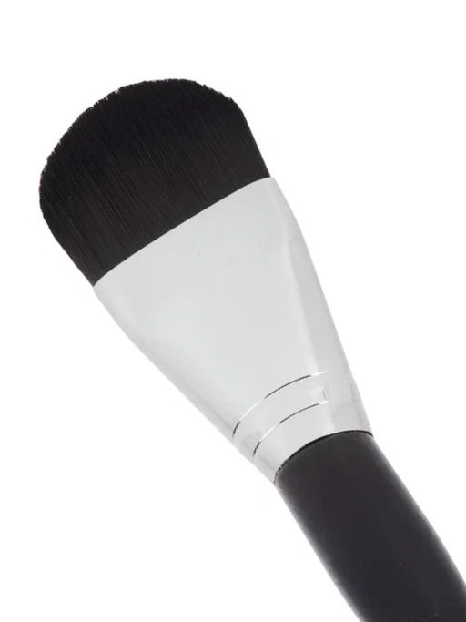 Kristaller Кисть макияжная для нанесения тона и масок плоская округлая, черный, 17 см